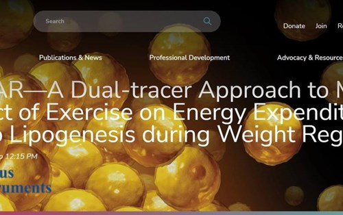 Webinar “A Dual-Tracer Approach to Measure the Effect of Exercise on Energy Expenditure and De Novo Lipogenesis During Weight Regain”