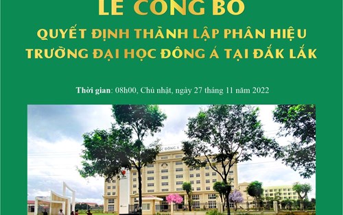 Thành lập Phân hiệu Đại học Đông Á tại Đắk Lắk