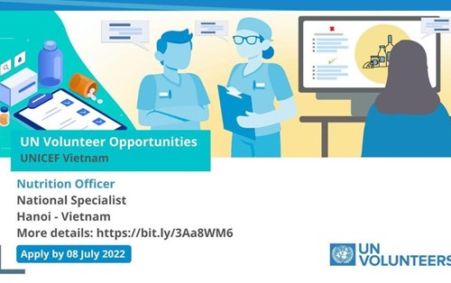 UNICEF Viet Nam tuyển dụng vị trí Nutrition Officer - Cán bộ Dinh dưỡng